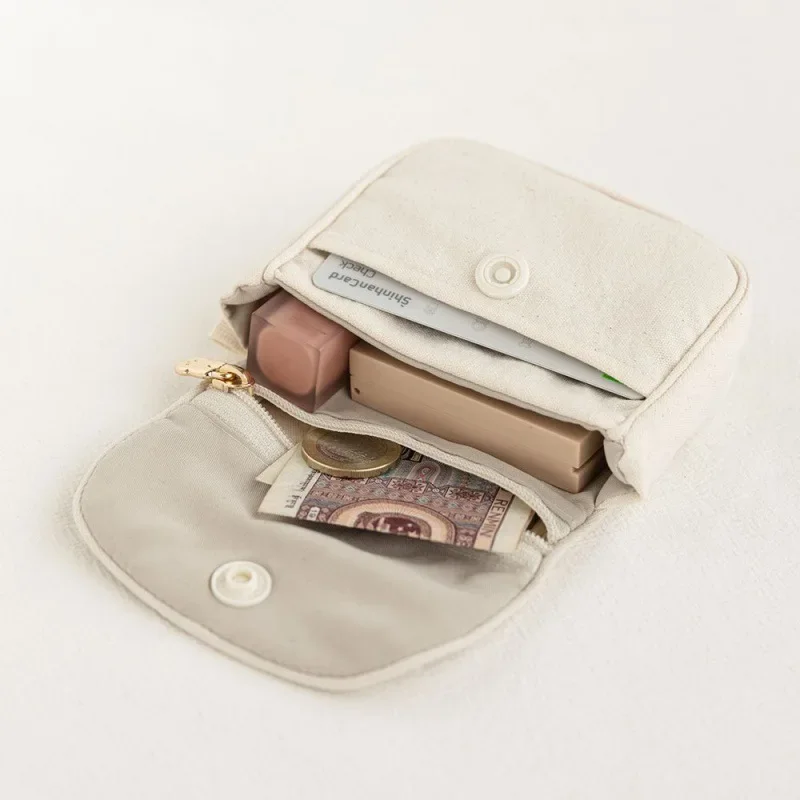 1 Piece Mini Portable Coin Purse Card Holder for Student Simplicity Solid Color Wallet Card Organizer Cute Small Lipstick Bag