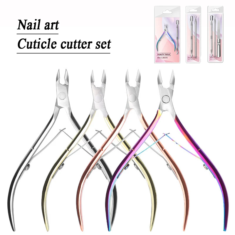 Manicure Set Tool Cuticle Skin Scissors Steel Push Dead Leather Fork Nail Clipper Cleaning Nails Remover Pusher Pedicure Product