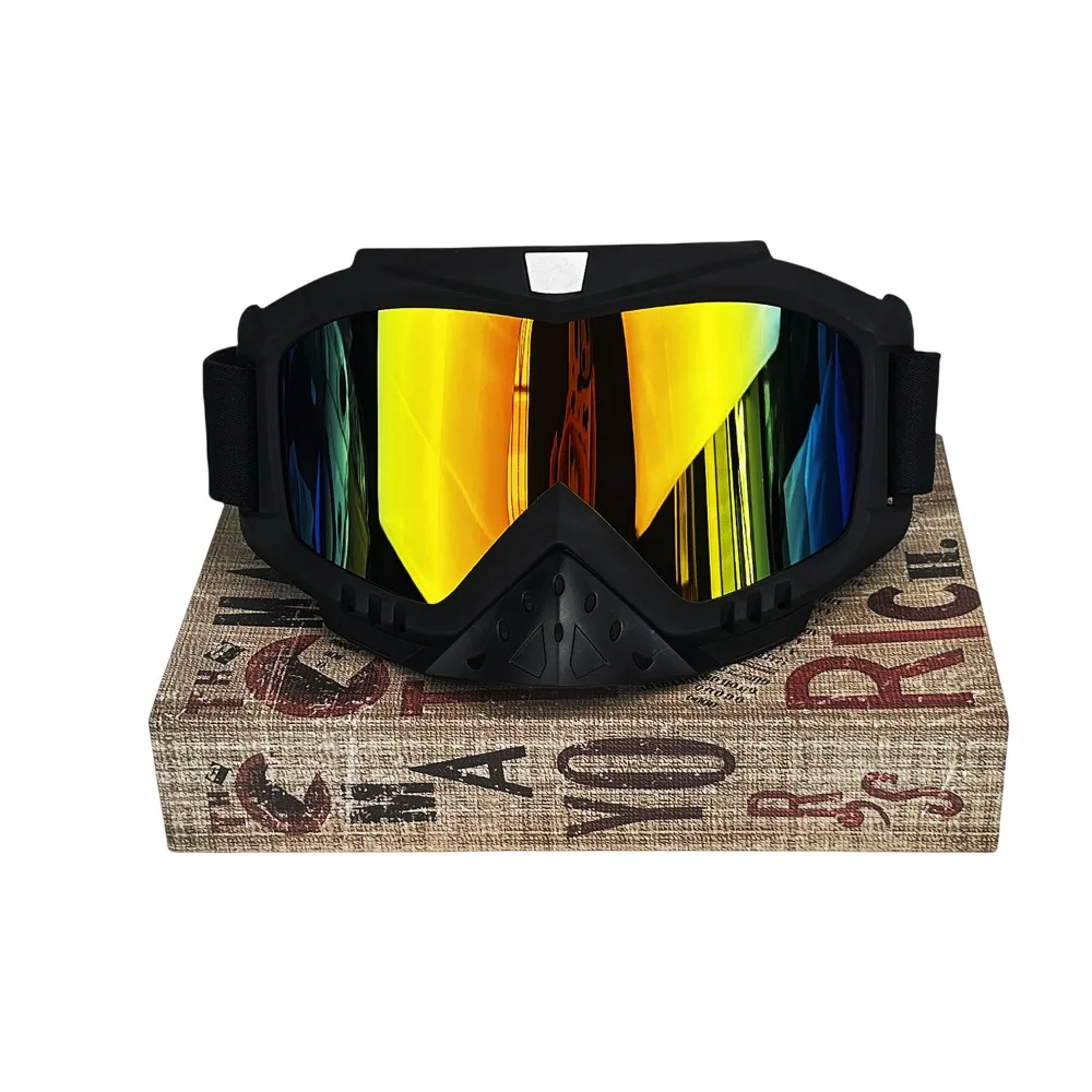 

Face Mask Goggles Motorcycle OffRoad Wind Sand Proof Half Helmet Nose Guard Glasses Interchangeable Lenses​