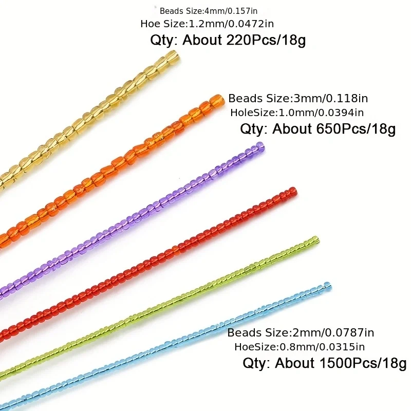 1500pcs 18g Silver Colour Inside Seed Beads 2MM Glass Craft Beads Bracelets Necklace Ring Making Seedbeads For DIY Art Craft
