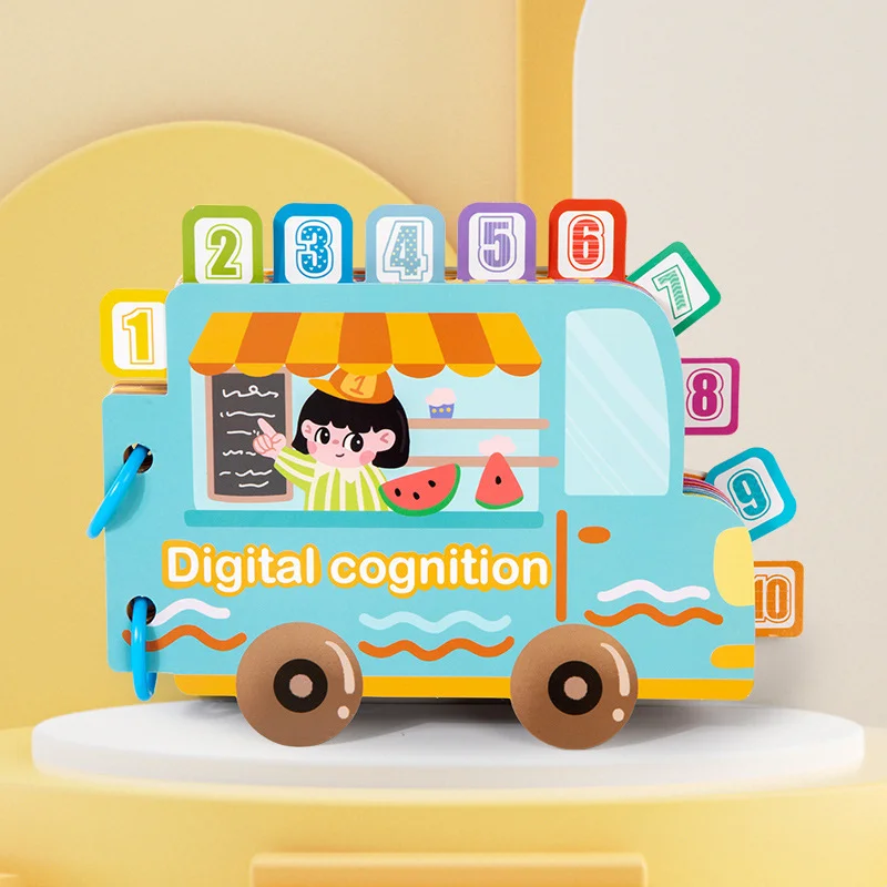 Bubble Magic Sticker Book Kids' Montessori Math Toy Wooden Learning Number Book for Children Early Learning Digital Cognition