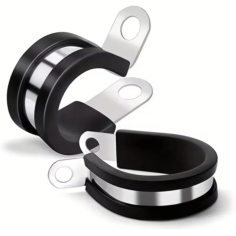 47 pcs M12 Tube Fastening Clips, Vibration Dampening and Rubber Cushion Liner, ideal for HVAC Pipe Installation
