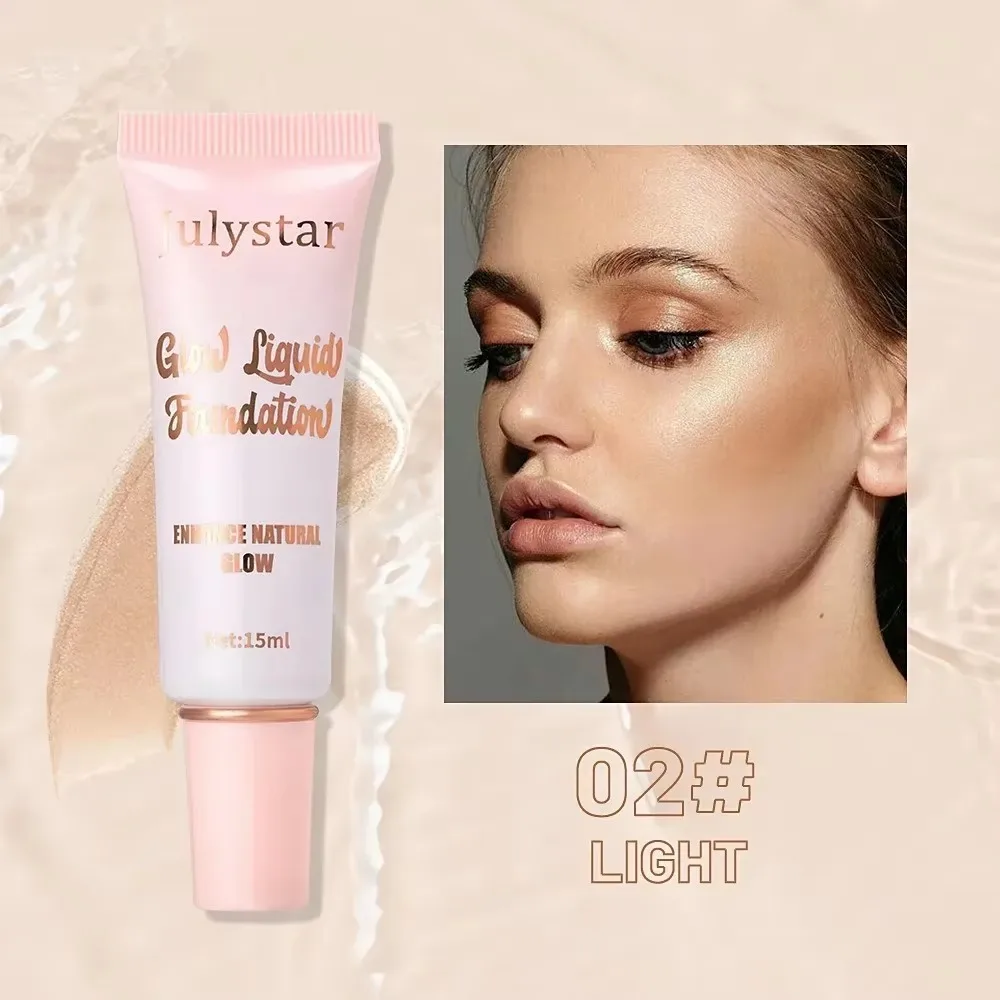 2025 كريم أساس سائل بيرليسسينت مقاوم للماء يدوم طويلاً عالي التغطية خافي عيوب البشرة سطع ثلاثي الأبعاد ظل كونتور للوجه والجسم