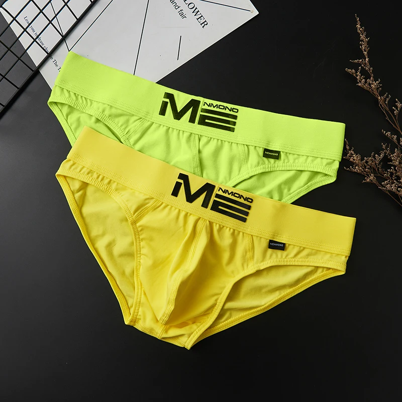Algodão dos homens baixo crescimento conforto cuecas, sexy juventude skinny esportes calças respiráveis, cueca U-convexa, top tendência breve, 3pcs