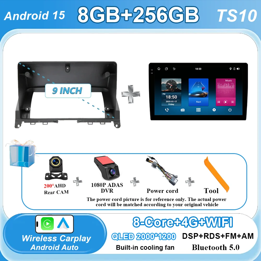 Android 15 Voor Mercedes Benz C Klasse 3 C220 C180 W204 S204 2006-2011 Auto Multimedia Video Player Radio stereo GPS Auto play Auto