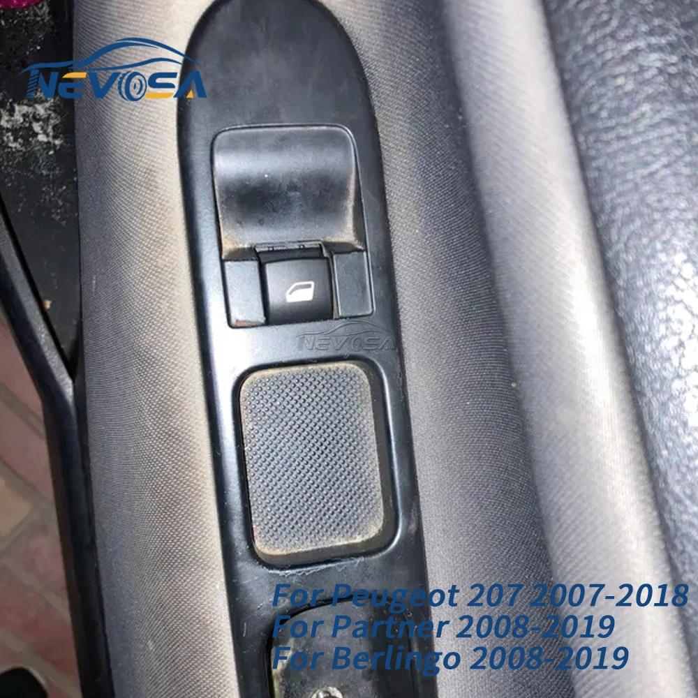 Single Button For Peugeot 207 SW Van CC 2008- Partner Berlingo Car Power Window Switch 6490E2 6554QP 6490.E2 6554.QK 966579272ZD view 2