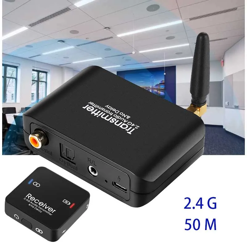 No Delay Game live screen splitter Audio extender splitter RX/TX Audio Transmitter And Receiver Digital Wireless Audio Adapter