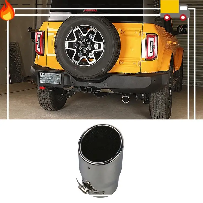 

1 PCS Model A Car Tailpipe Exhaust Pipe Silver Stainless Steel For Ford Bronco 2021 2022