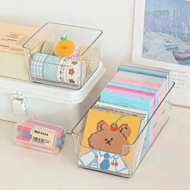 

Stationery Notes Transparent Storage Box Drawer Separate Storage Plastic Waterproof Desktop Organizer Box Divider Box