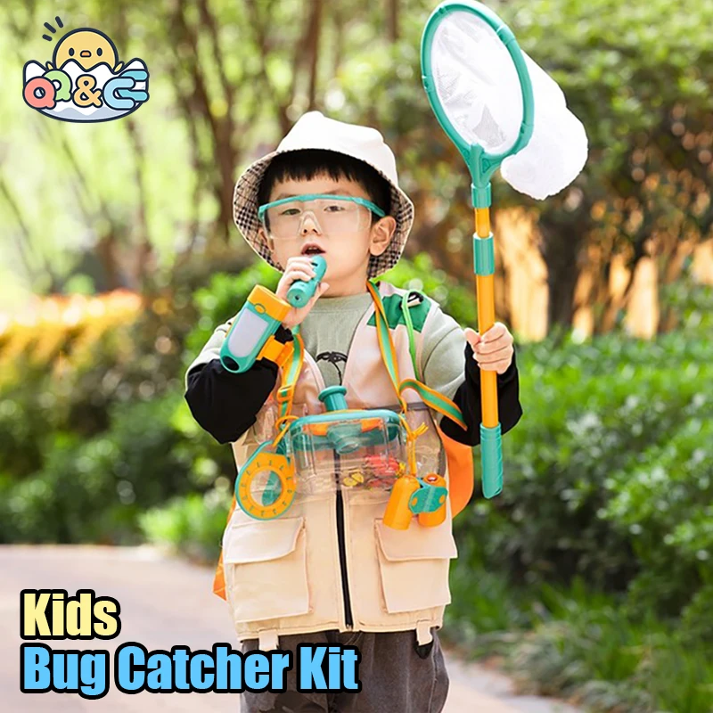 Kit explorador infantil con prismáticos y red para mariposas