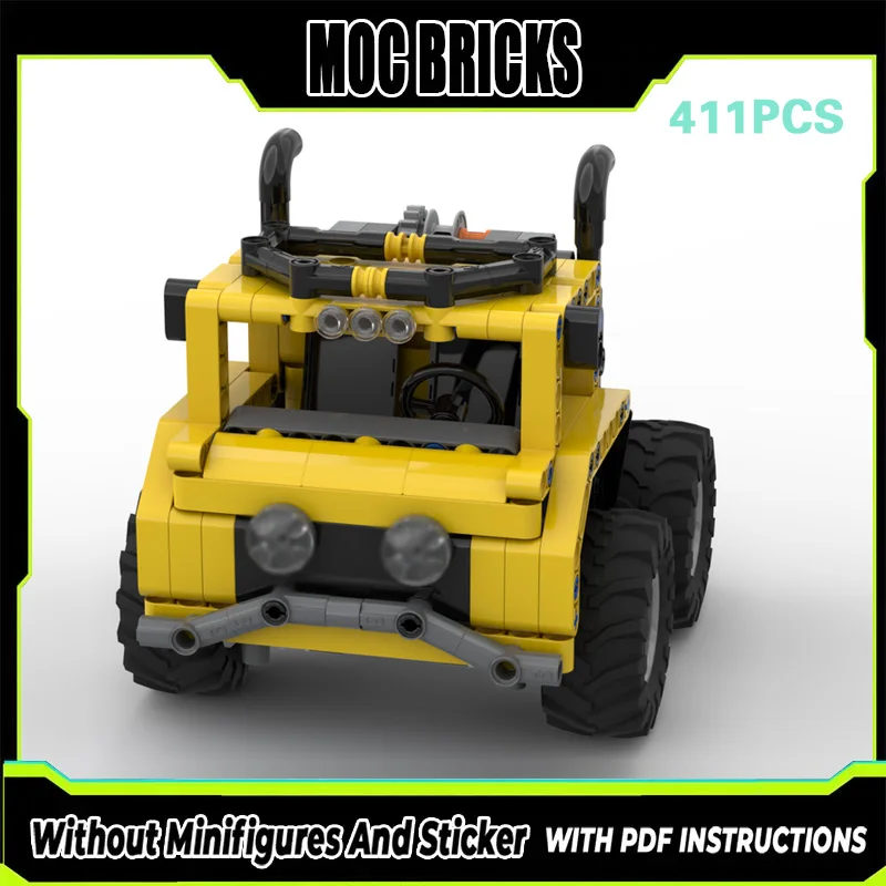 

Конструктор MOC: Модель городского автомобиля, Желтый тяжелый внедорожник, Модульная технология, Подарки, Набор для сборки, Детские игрушки