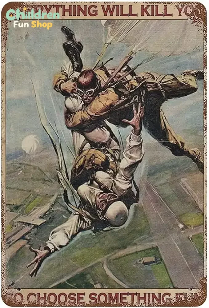 Army Paratroopers Veterans Day Soldiers Military Vintage Metal tin Sign Art Plaque Wall Decor Look Funny Gifts for Home Kitch