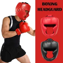 Full-covered Pu Boxing Helmet Kids Adults Muay Thai Training Sparring Boxing Headgear Gym Equipment Taekwondo Head Guard