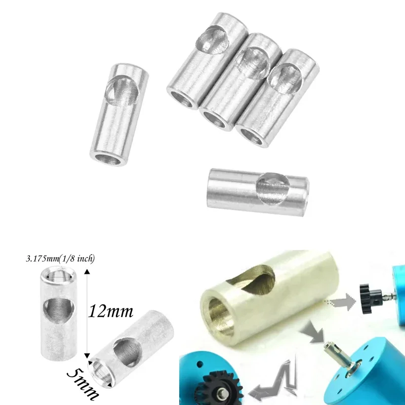 3.17mm to 5mm Stainless Steel Gear Adapter - 1/3/5PCS Motor Conversion Set for RC Drone FPV Car Boat Helicopter Upgrade