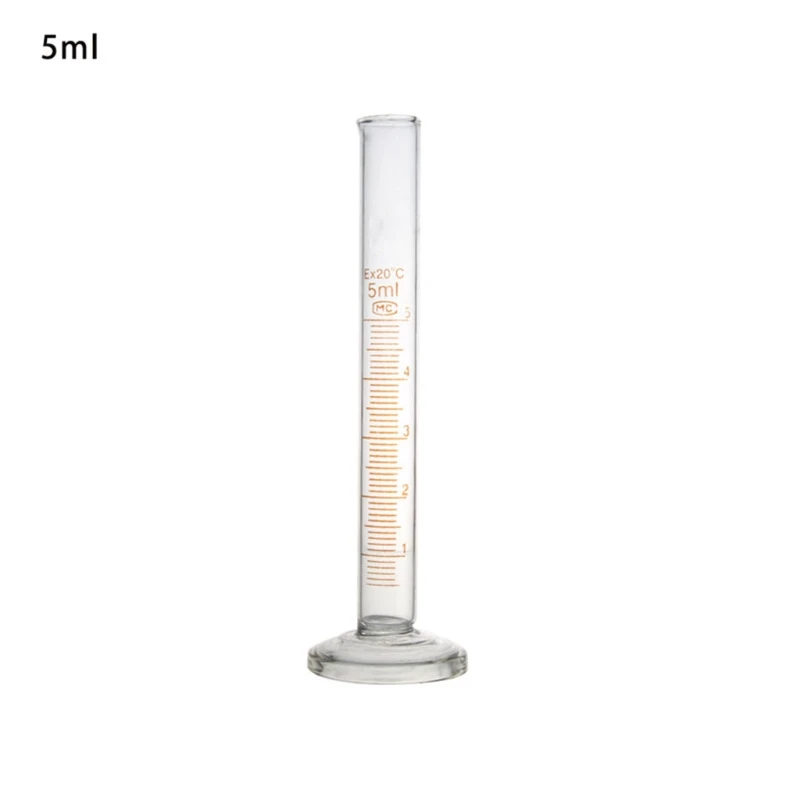 Glass Graduated Cylinder Measuring Single Metric Scale 5ml /10ml /25 /50ml
