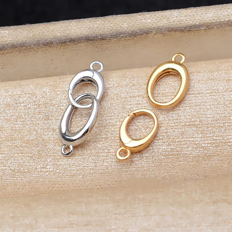 Wholesale 925 Sterling Silver Necklace Bracelet Clasps and Hooks Jewelry Accessory Parts Settings for 5-9mm Pearls 3pcs/lot