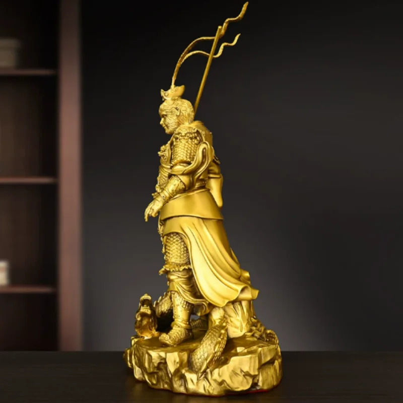 Exquisite brass Great Sage Equalling Heaven Sun Wukong deity statue ornament home living room desktop decoration handicraft