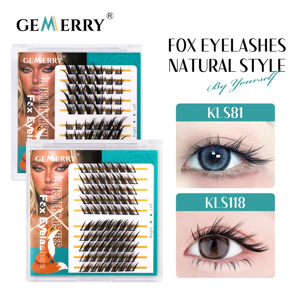 Gemerry Cluster Individual Lashes 240 pcs Large Tray 30P/40P Premade Volume Fans Fox Eye Effect Cosplay Lashes Extension Makeup