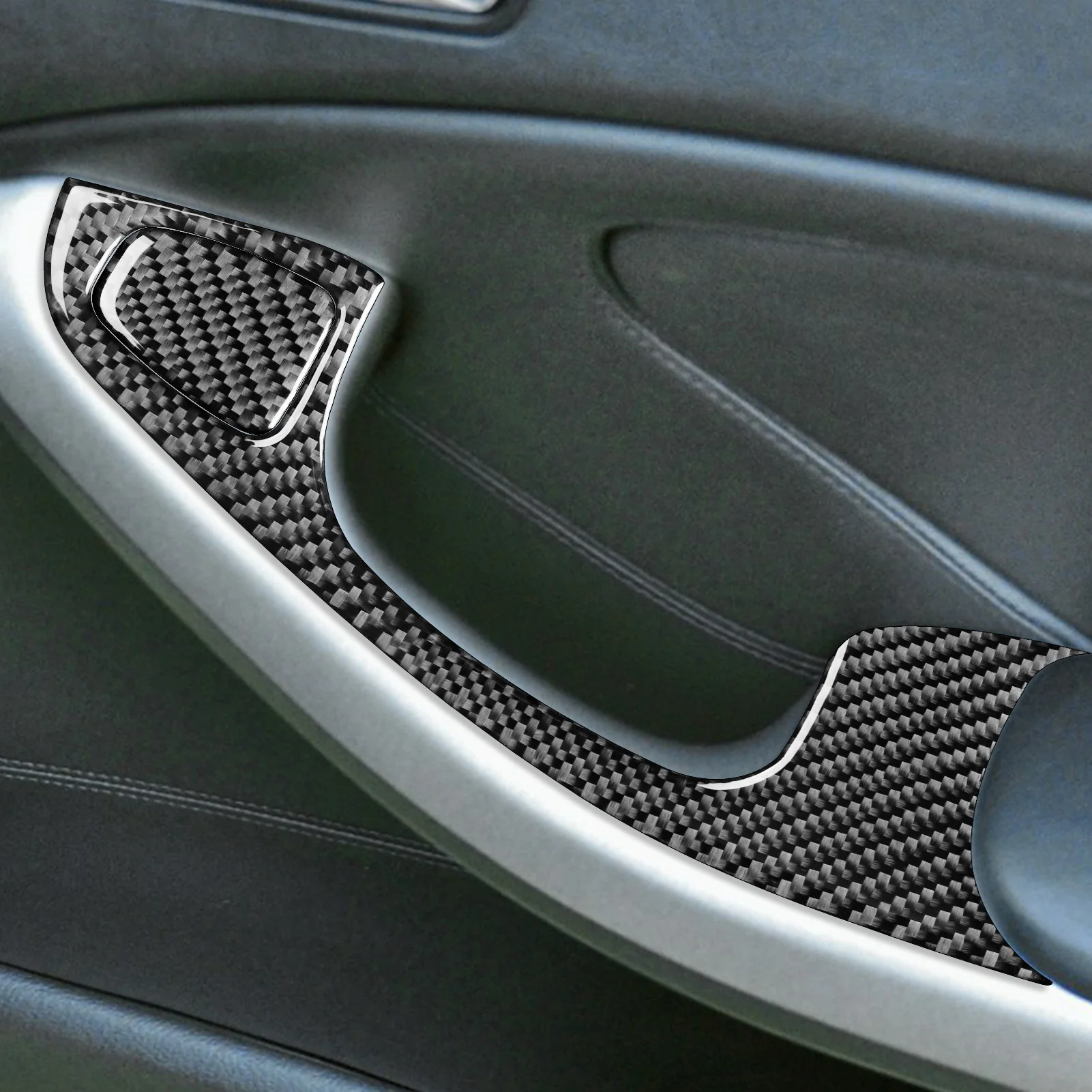 For BMW E46 1998-2005 Carbon Fiber Window Lift Button Frame Panel Trim Cover Car Interior Accessories Decorative Stickers
