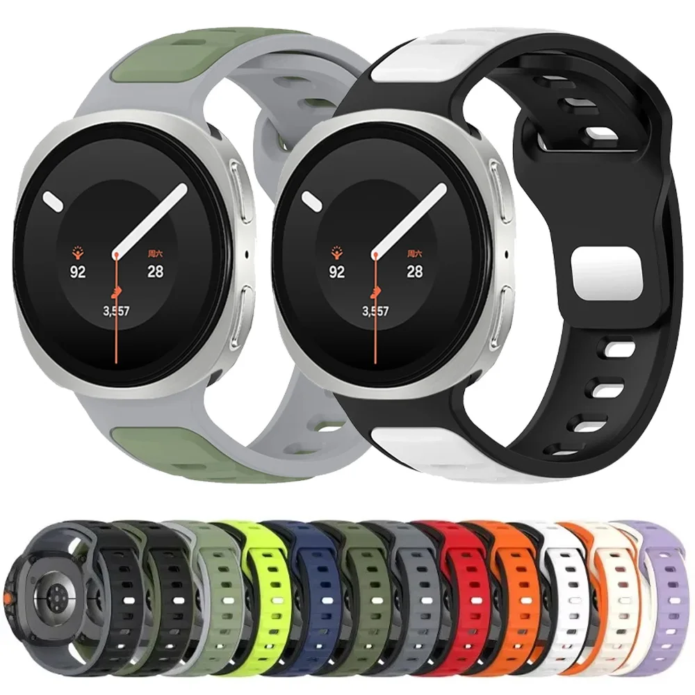 Two-Color Silicone Strap For Samsung Galaxy Watch 9/8 40mm 44mm Soft Bracelet Sports Wristband Galaxy Watch 8 Classic 46mm Band