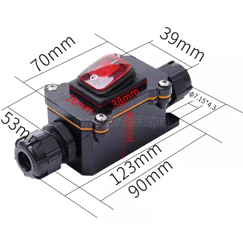 1Pcs KCD4 Waterproof Rocker Switch IP65 220V 16A/30A ON-OFF /ON-OFF-ON Rain Proof Outside Electrical Room Ampere Box