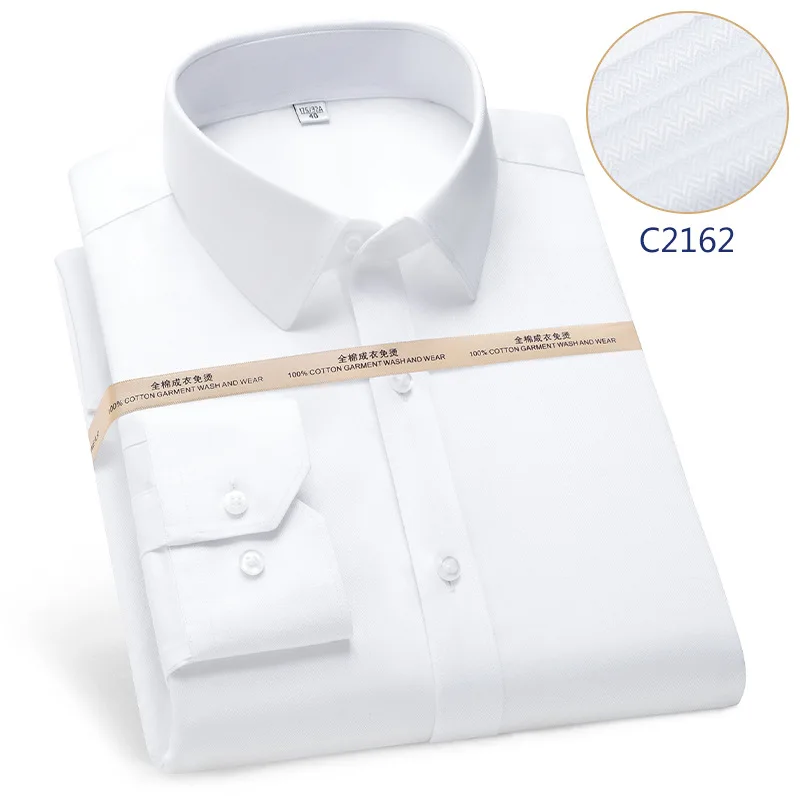 

8L Premium Non-Iron Dress Shirt for Men DP Cotton Long Sleeve Business Formal Shirt Office Work Wear White Shirt men long sleeve
