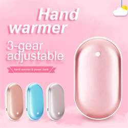 Portable Mini Hand Warmer 2 In 1 USB Rechargeable Cobblestone Pocket Mobile Power Bank Reusable Electric Winter Heater