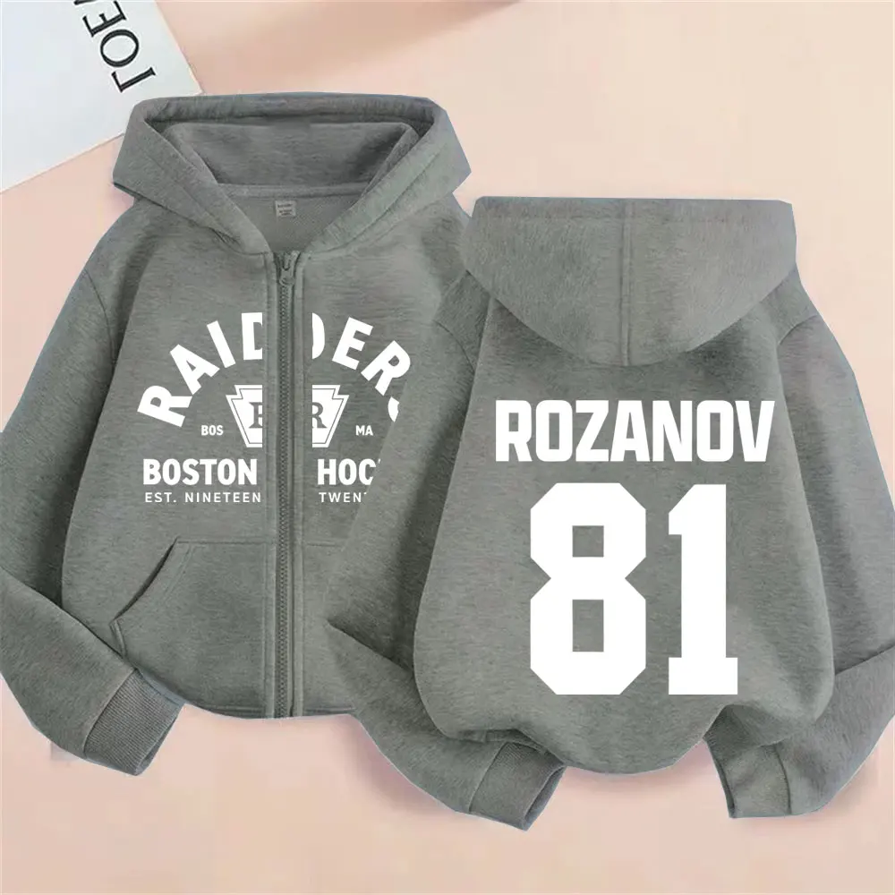 Beheizte Rivalry LIya Rozanov 81 Boston Raiders Zipper Hoodie Männer Frauen Casual Übergroße Zip Up Jacke Männliche Sweatshirt Streetwear – Detail 3