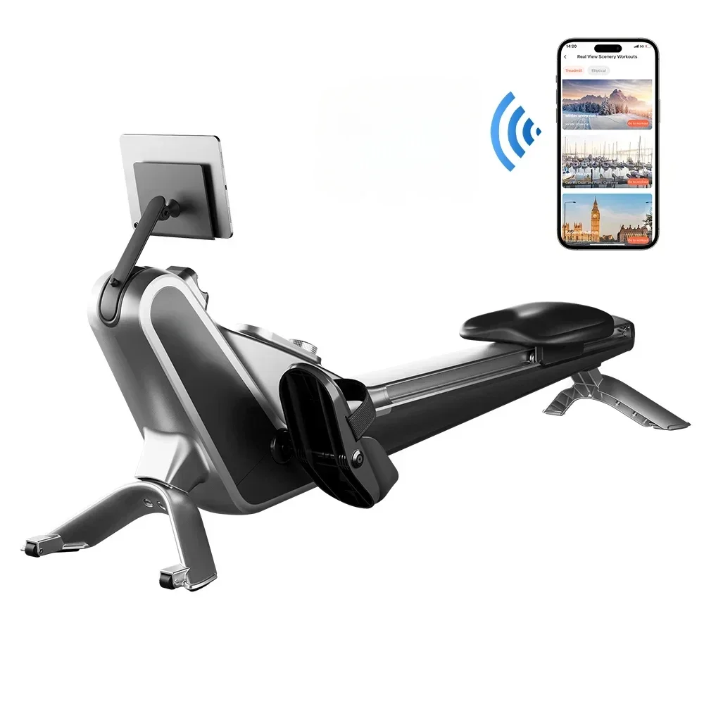 Rowing Machine, Electromagnetic Control System, Intelligent Rowing  for Gym and Home Use