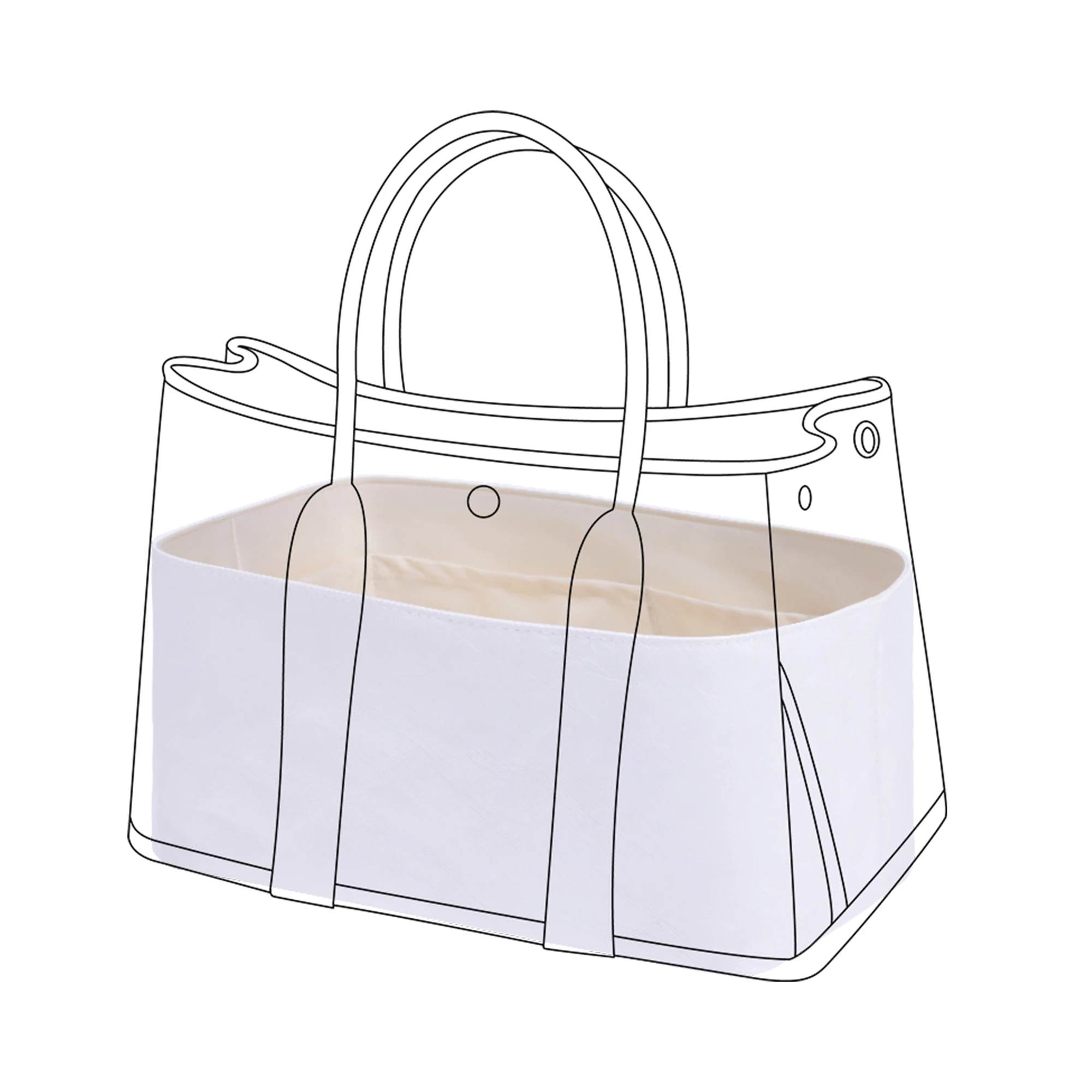 DGAZ Lightweight Purse Organizer Insert for Hermes Garden Party Bag,silk and DupontPaper handbag inner for Luxury Bags