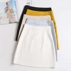 Summer Mini Skirts Women Chiffon Black White Fashion Official Faldas 2022 Mujer Korean Pencil Skirt High Waist Short Jupe female