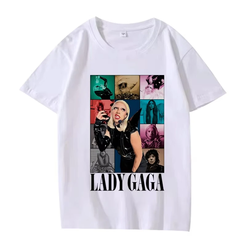 

Футболка Lady Gaga Mayhem New Album 2025 Мужчины Женщины Оверсайз 100% Хлопок Лидер продаж с коротким рукавом Летний принт Унисекс Модные топы