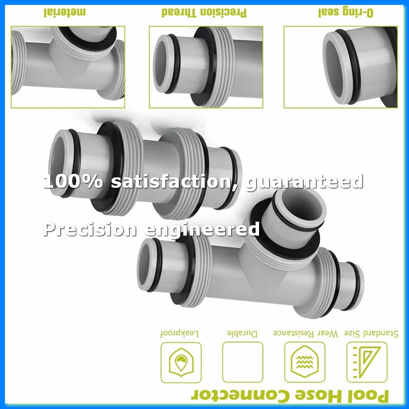 2Pc Filter Pump Hose Connector,Pool Hose Connector 1.5 to 1.5In 2 Heads and 3 Heads T Joint Pool Hose Connector Coupling-A28R
