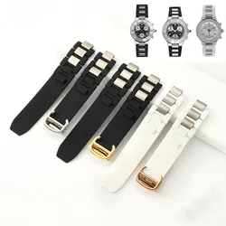 For Cartier 21st Century Series CHRONOSCAPH W10198U2/W10125U2/CRW1097U2 Waterproof rubber watch strap 20*10mm Universal Bracelet