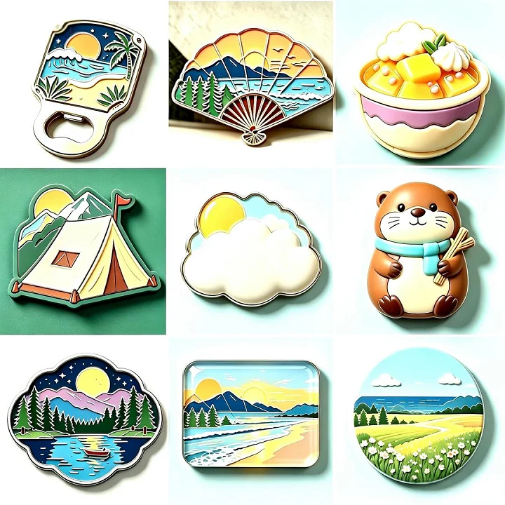 Custom Fridge Magnets Magnet On Fridge Natural Scenery Ocean Mountain Starry Sky Glass Refrigerator
