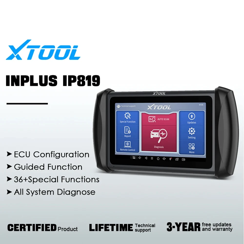 XTOOL-herramienta de diagnóstico automático Inplus IP819, codificación ECU, escáner automotriz guiada por VAG, programación de llaves, Control bidireccional CAN FD