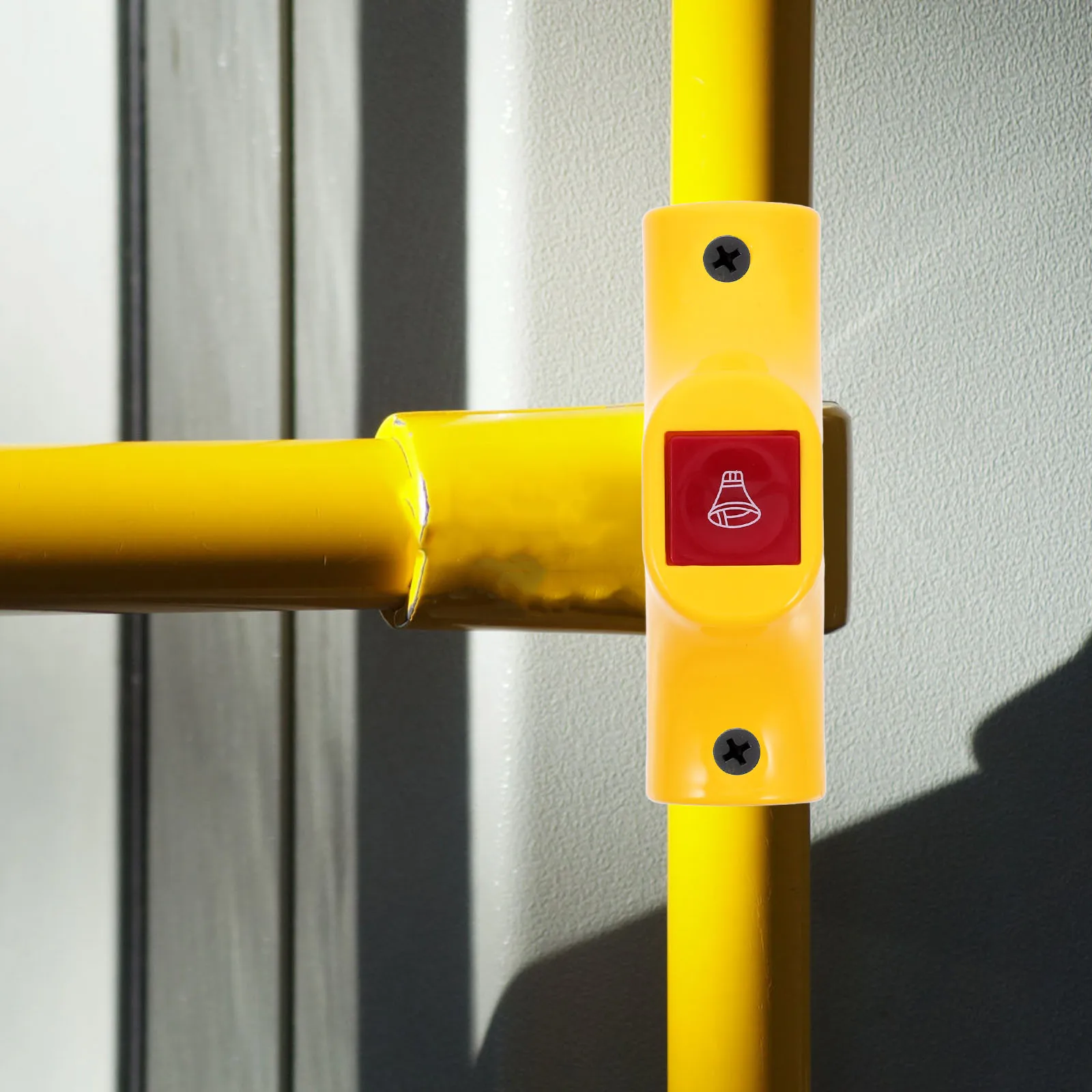 Bus Stop Alert Button Exit Signal Device Yellow Sound Indicator Durable Design Easy Installation Passenger Reminder Round Door