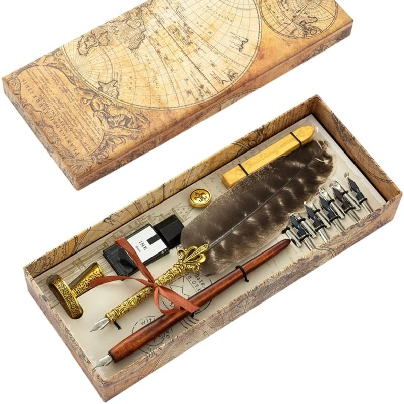 

Винтажный набор ручек для каллиграфии, подходит для готической практики каллиграфии, деревянная ручка, набор перьевых ручек, для