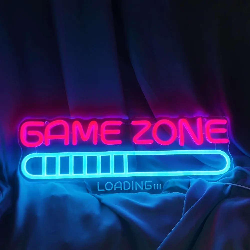 

Gaming Zone Neon Sign For Wall Decor LED Lights Game Room Decoration For Party Bar Teen Boys Bedroom Club USB Powered Lamp Signs