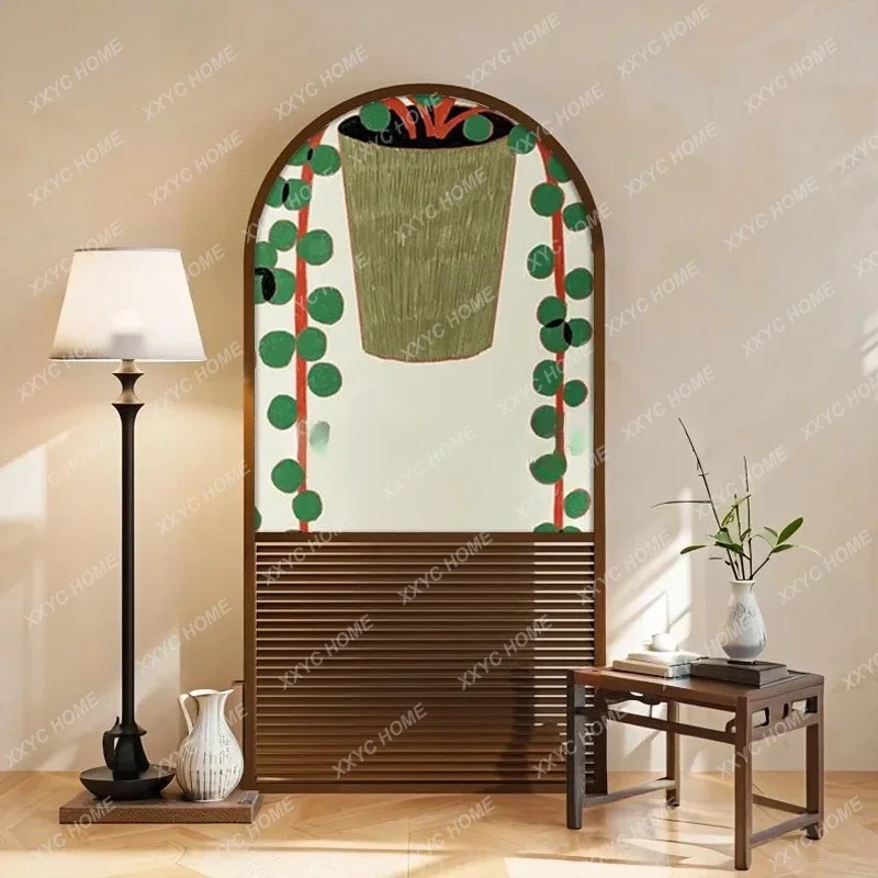 

medieval potted plant screen partition living room bedroom porch cover office homestay solid wood fence seat screen