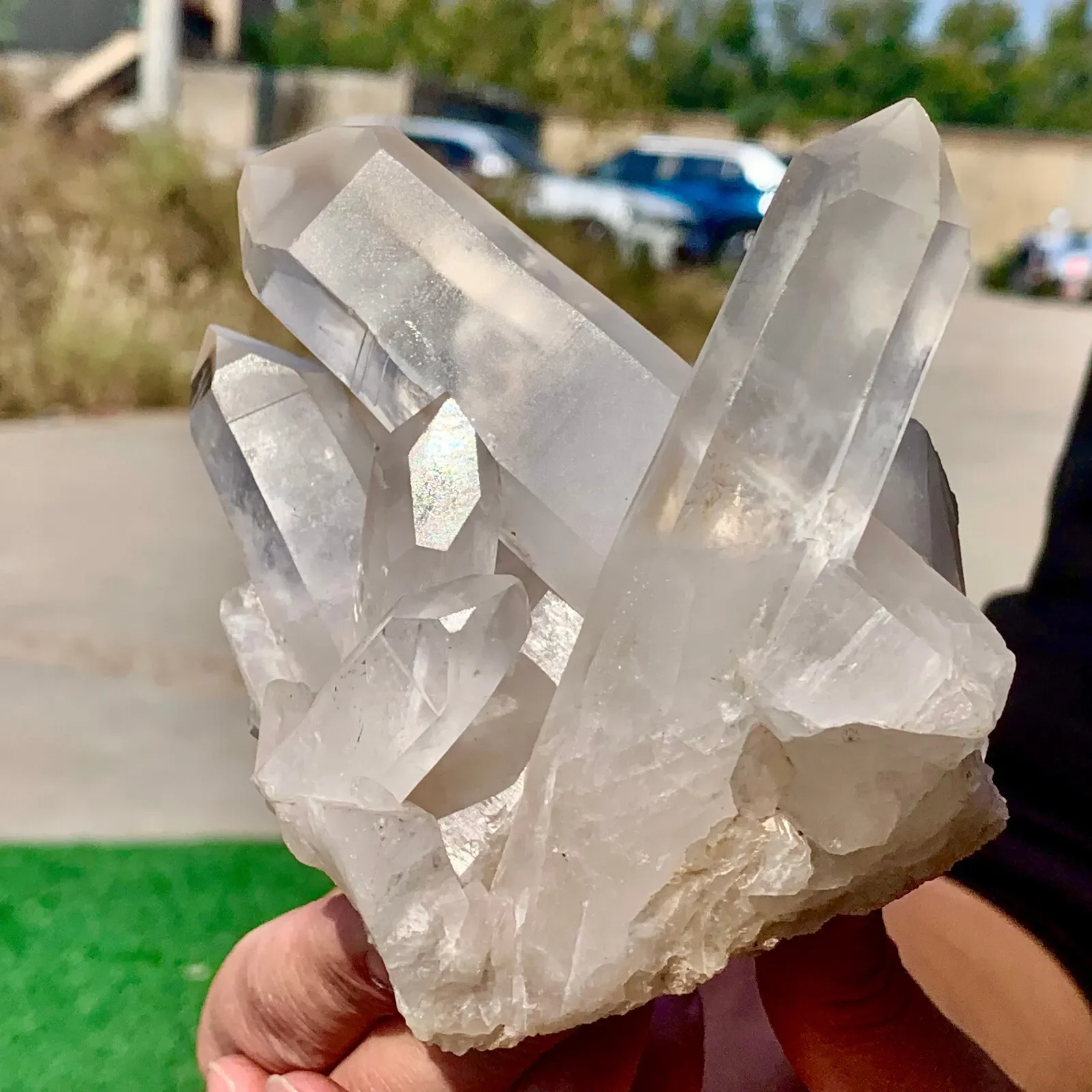 

Natural Transparent Crystal Cluster, White Quartz Crystal Ore Cluster, Mineral Reiki Healing Stone, Degaussing Decor