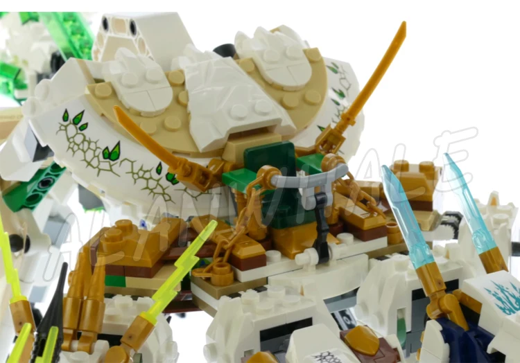 989 pièces Shinobi Legacy The Ultra Dragon 4 têtes, ailes dépliables, serpents serpentins, 11164, jouets de construction compatibles avec le modèle