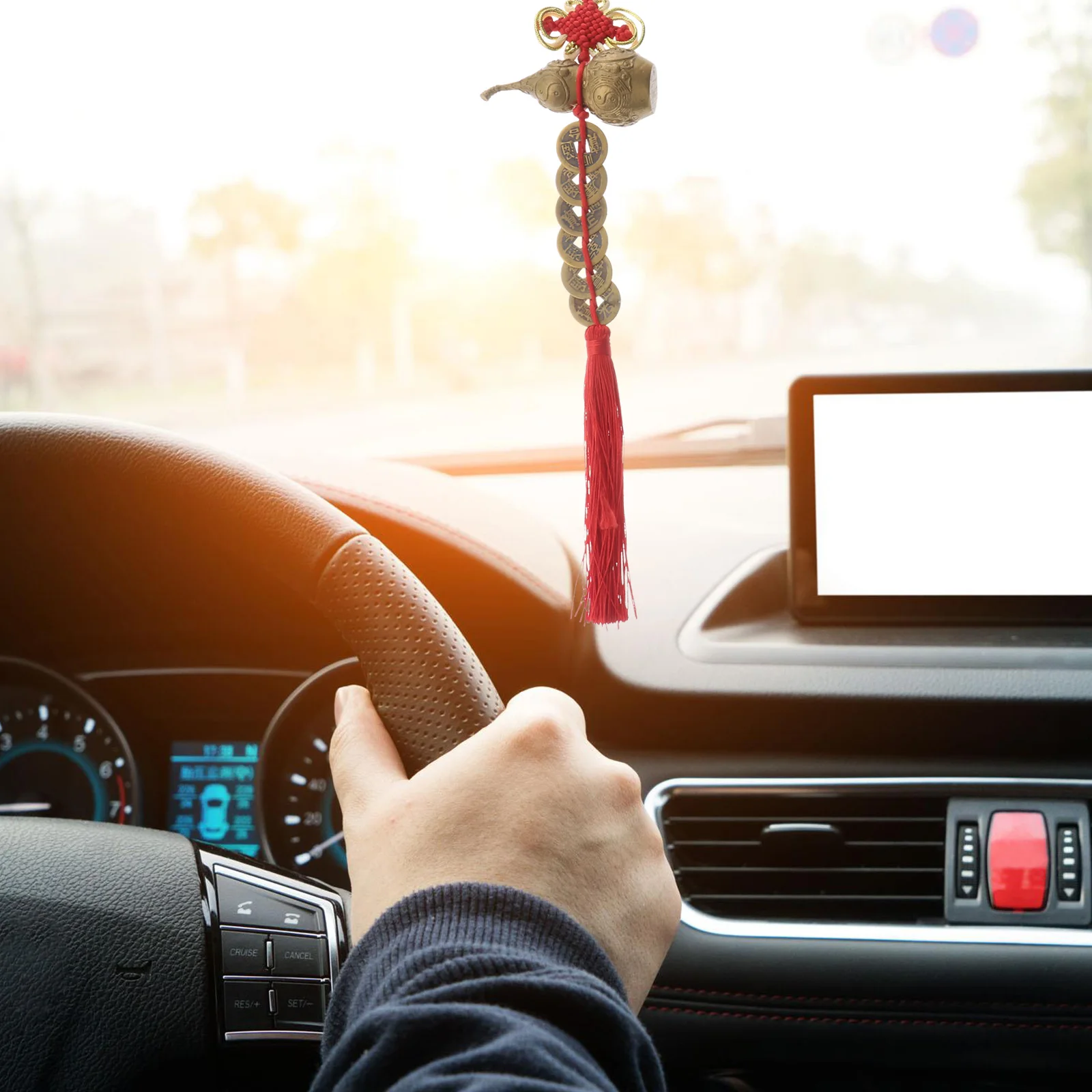 

6pcs Copper Gourd Pendant Decorative Craft Home Office Desktop nament Sturdy Adornment Gourd Decoration