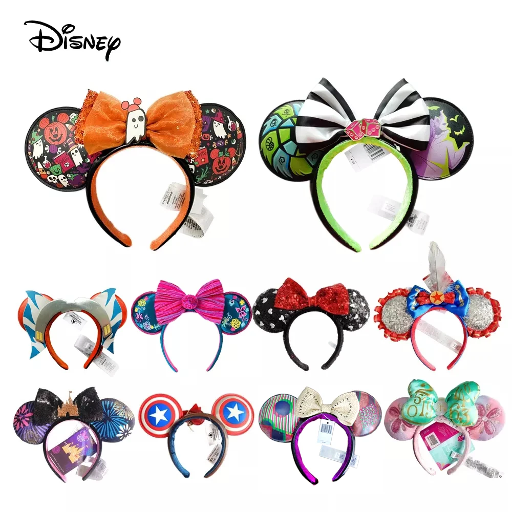 Disney Minnie Ears Headband Cute Hair Bow Girl Toy Headdress Birthday Party Decoration Christmas Gifts