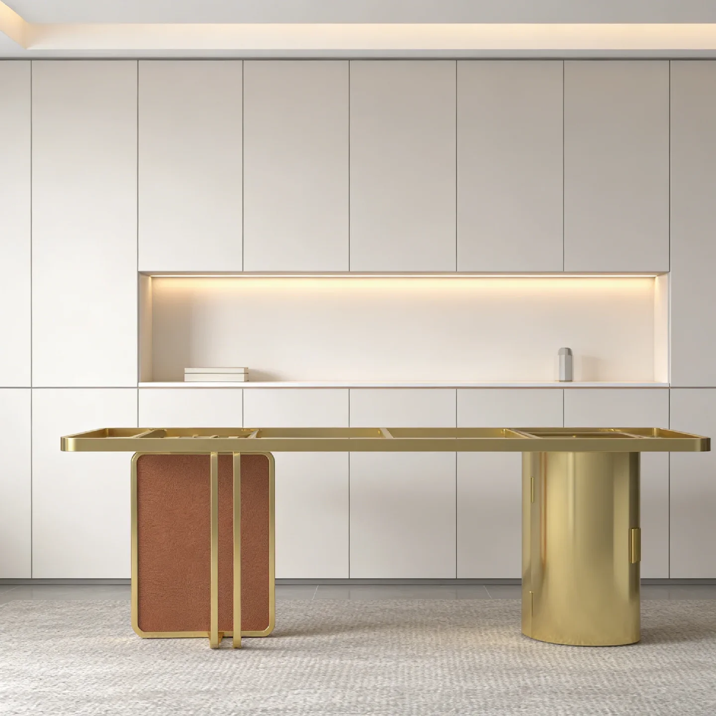 Light luxury stainless steel table legs office tea base simple tea feet marble legs bracket advanced sense