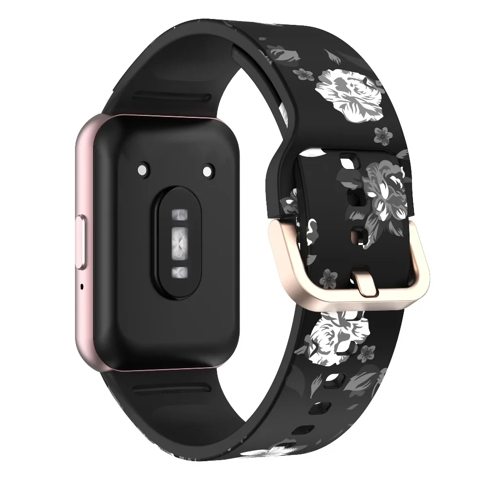 Patterned Silicone Strap For Samsung Galaxy Fit 3 Printed Colored Replacement Adjustable Bracelet Band For Samsung Galaxy Fit 3
