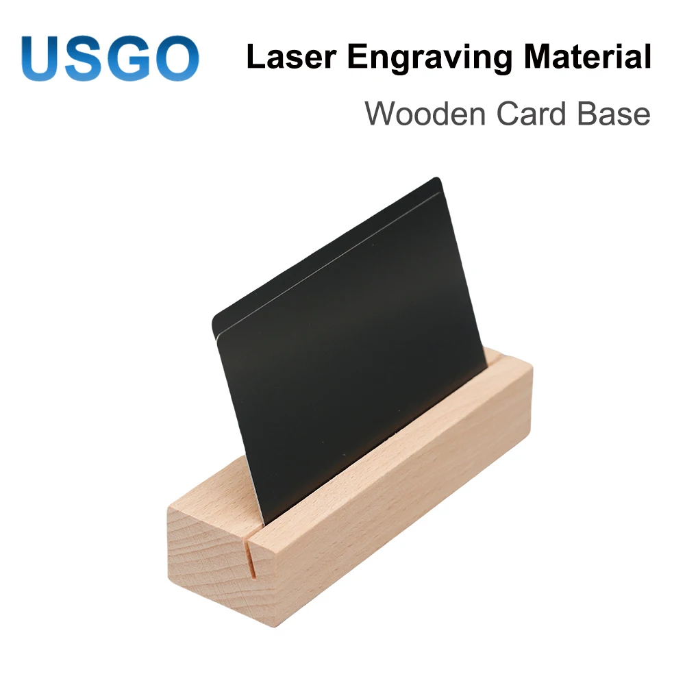 USGO Solid Wood Card Base Stand 10x3x2cm DIY Blank Material Desk Nameplate Holder for CO2 Diode Laser Engraver Marking Machine
