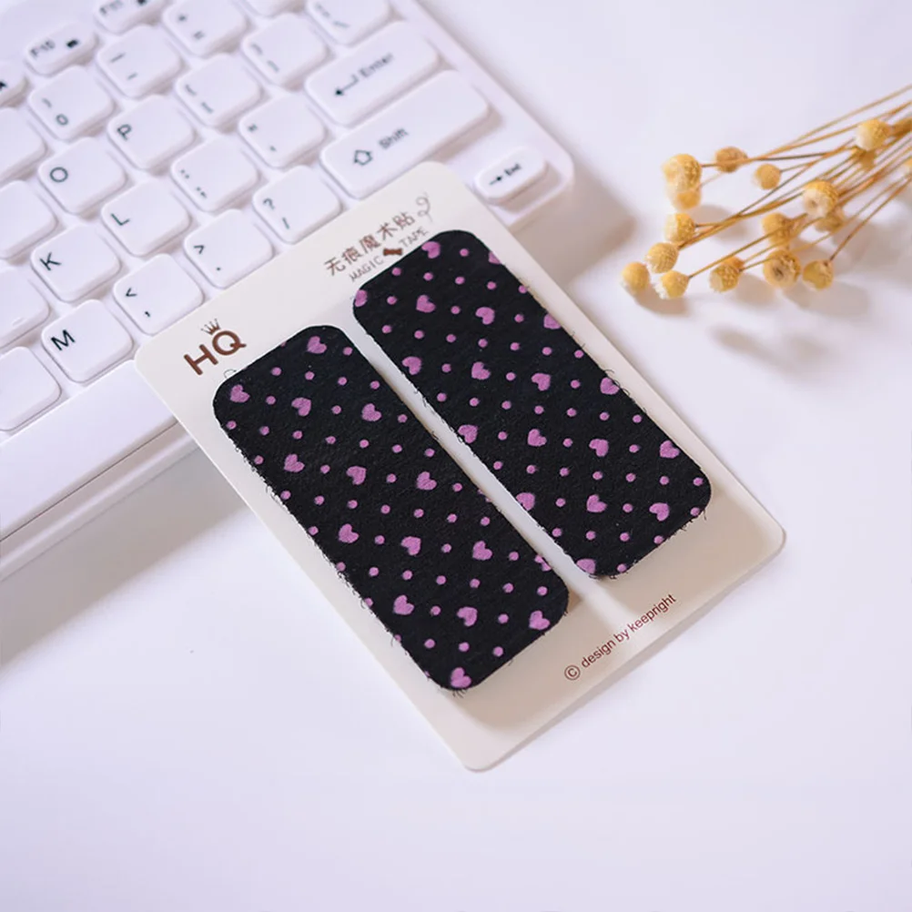 

8Pairs Fabric Hair Stickers Large No-Metal Elastics Seamless Hair Bang Stickers Traceless Holders Ideal for Workout Play Dot