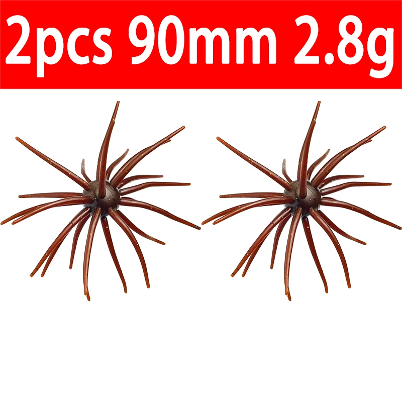 1-2 Stück 10cm 9g TPE Seeigel-Weichköder Silikon-Angelköder für Brassen, Mandarinenbarsch, Tilapia, Forelle, Seebarsch – Detail 8