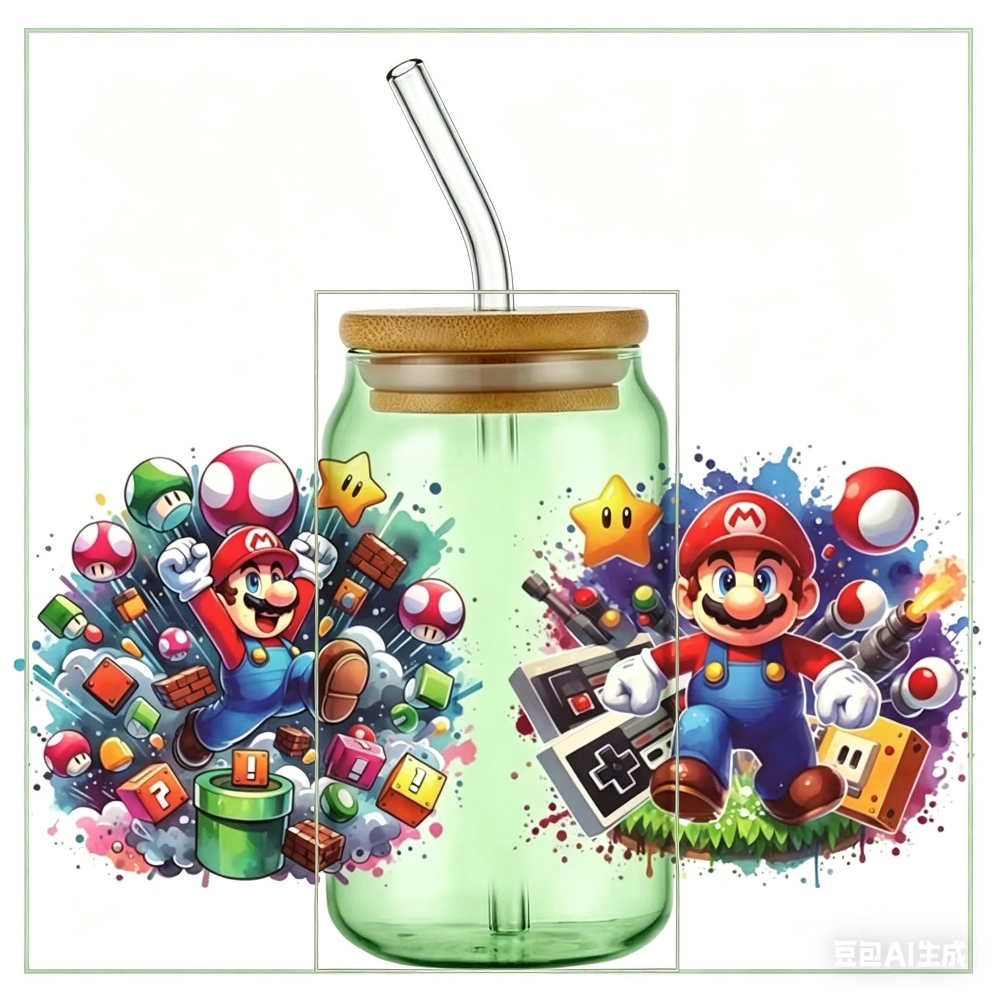 mixed cartoon design 16oz UV DTF Cup Wrap Cartoon Libbey Tumbler Glass Plastic Can Transfer Sticker Waterproof Self-adhesive